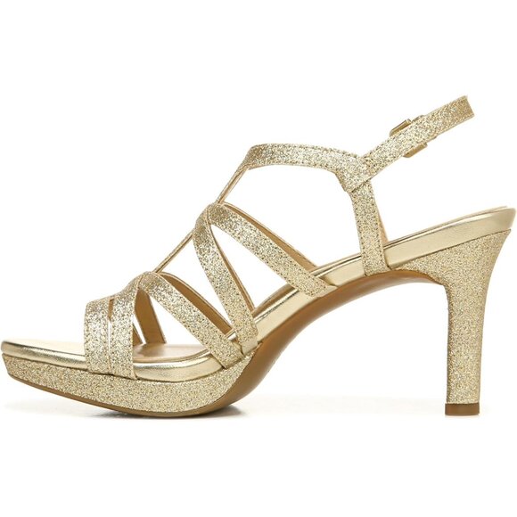 Naturalizer Women Gold Synthetic Open Rounded Toe Slingback Baylor Sandal - Picture 9 of 9